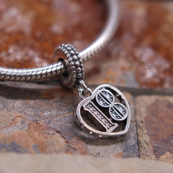 Happy 18th Birthday Dangle Bracelet Charm - S925 Sterling Silver Fits Pandora - Picture 2 of 6